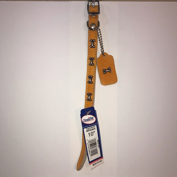 Omnipet Dog Collar Pet Orange Bone 10” Leather Matching Keychain - Picture 4 of 11